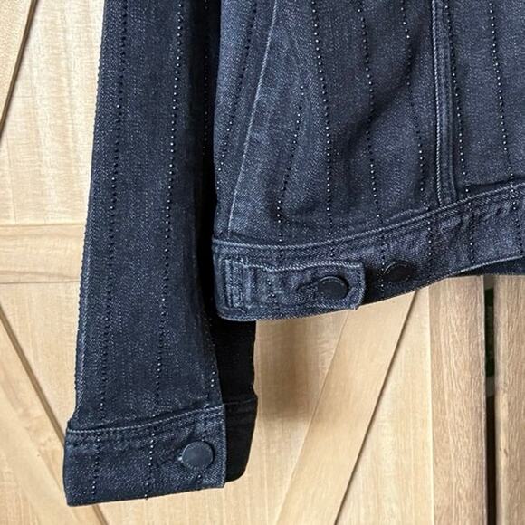 Embellished Liverpool Los Angeles LM1004R8 Classic Jean Jacket, Black, Large - Picture 8 of 14